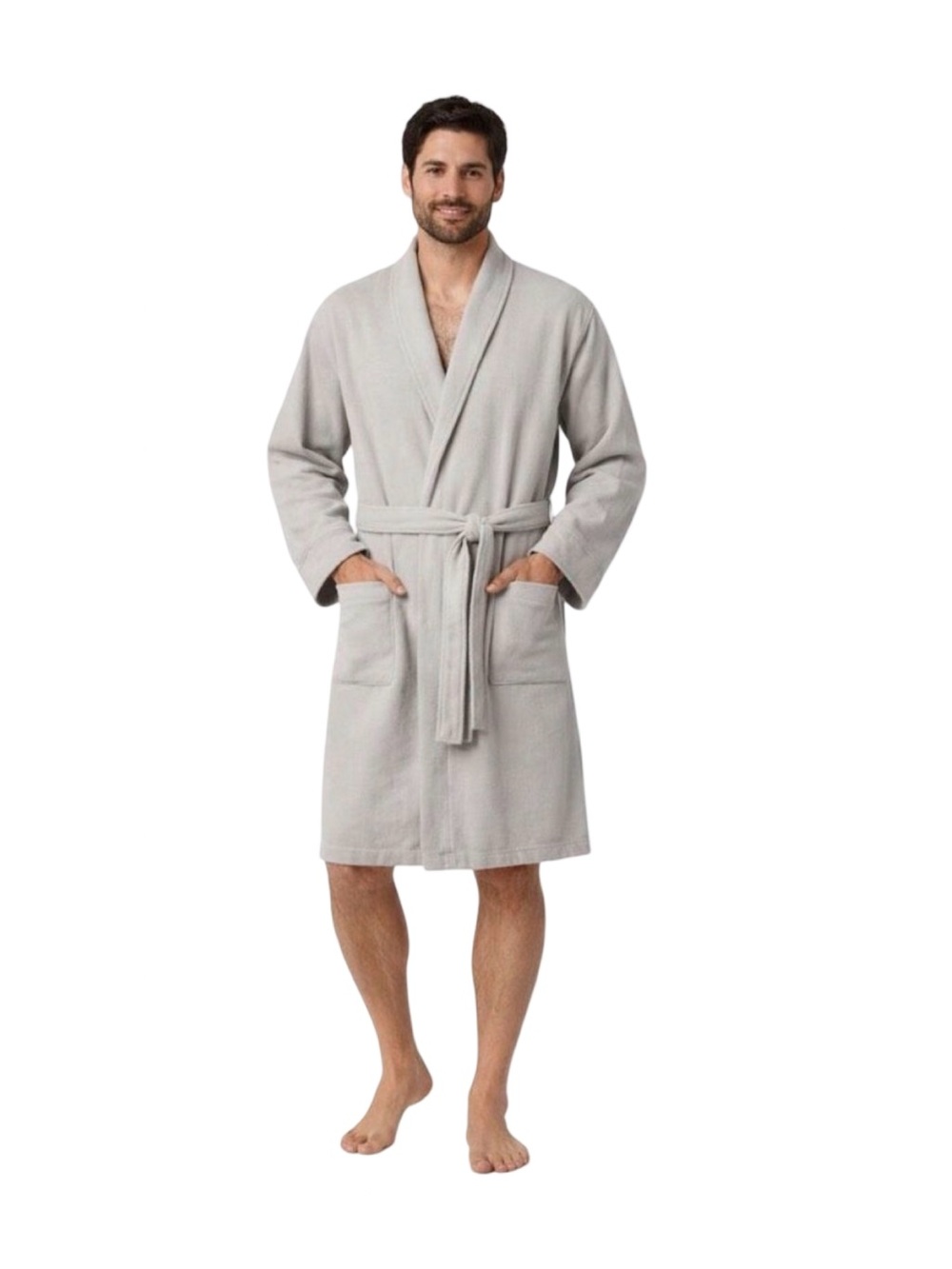 Room Essentials Men’s Bath Robe - Size L/XL - Gray